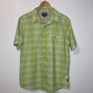 Gravel Gear Quick Dry Fishing Shirt Men’s M Green Button Down Short Sleeve